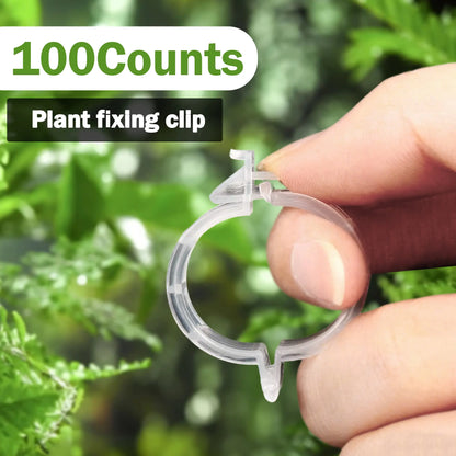 100 Count Plant Support Clips for Upright Growth of Tomato and Grape Vines - White Plastic Trellis Clips for Vegetables