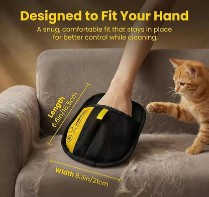 Electrostatic Pet Hair Remover Gloves - Two-Way Brush for Efficient Grooming and Cleaning of Cat and Dog Hair from Furniture, Carpets, and Car Seats - Reusable and Eco-Friendly Solution