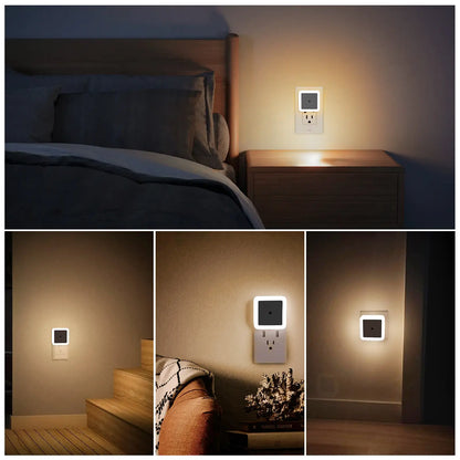 LED Night Lights Plug-In, 6-Pack Dusk to Dawn Warm White Night Lighting for Bedroom, Bathroom, and Hallway