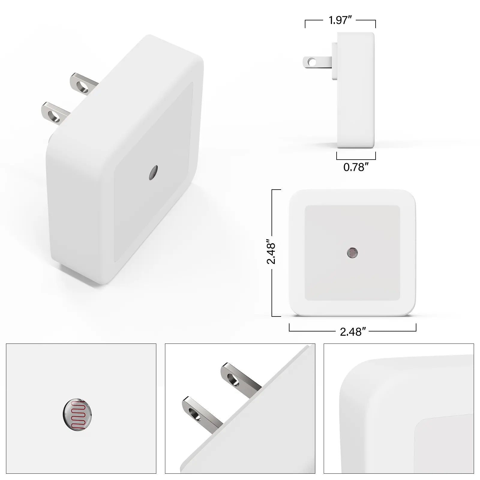 LED Night Lights Plug-In, 6-Pack Dusk to Dawn Warm White Night Lighting for Bedroom, Bathroom, and Hallway